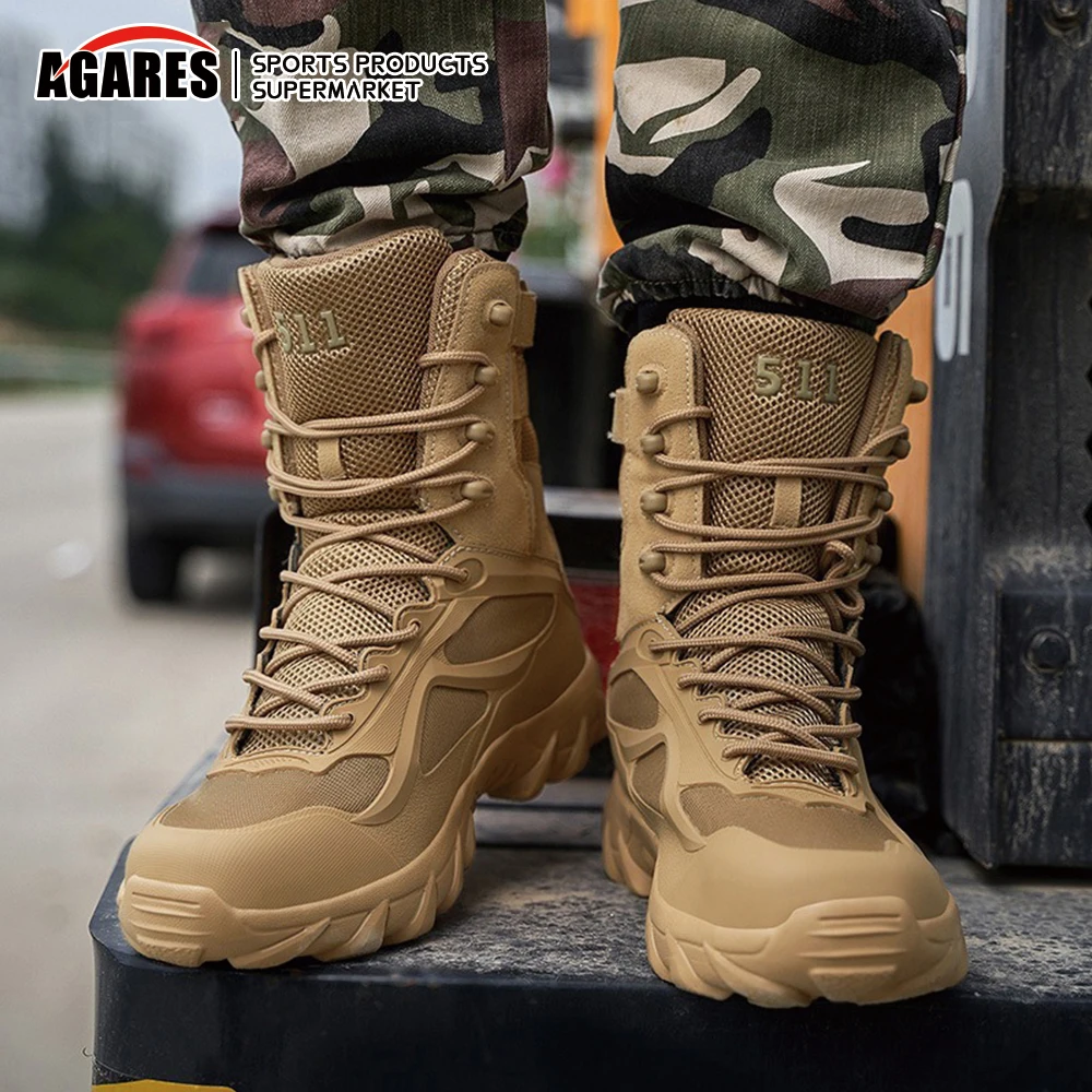 Men's Outdoor Military Army High Top Snow Boots Shoes Sports Hiking Combat 