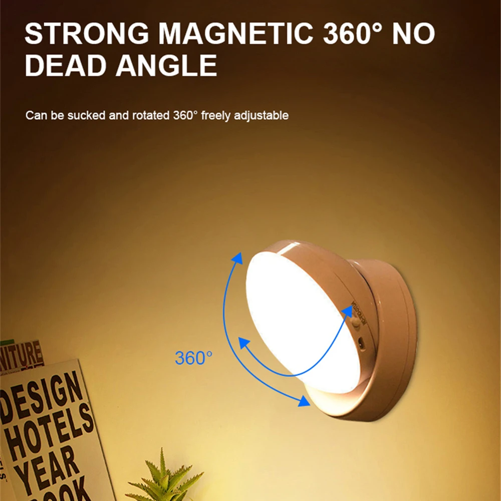 360 Degrés Rotatif Rechargeable LED Veilleuse Sécurité Applique