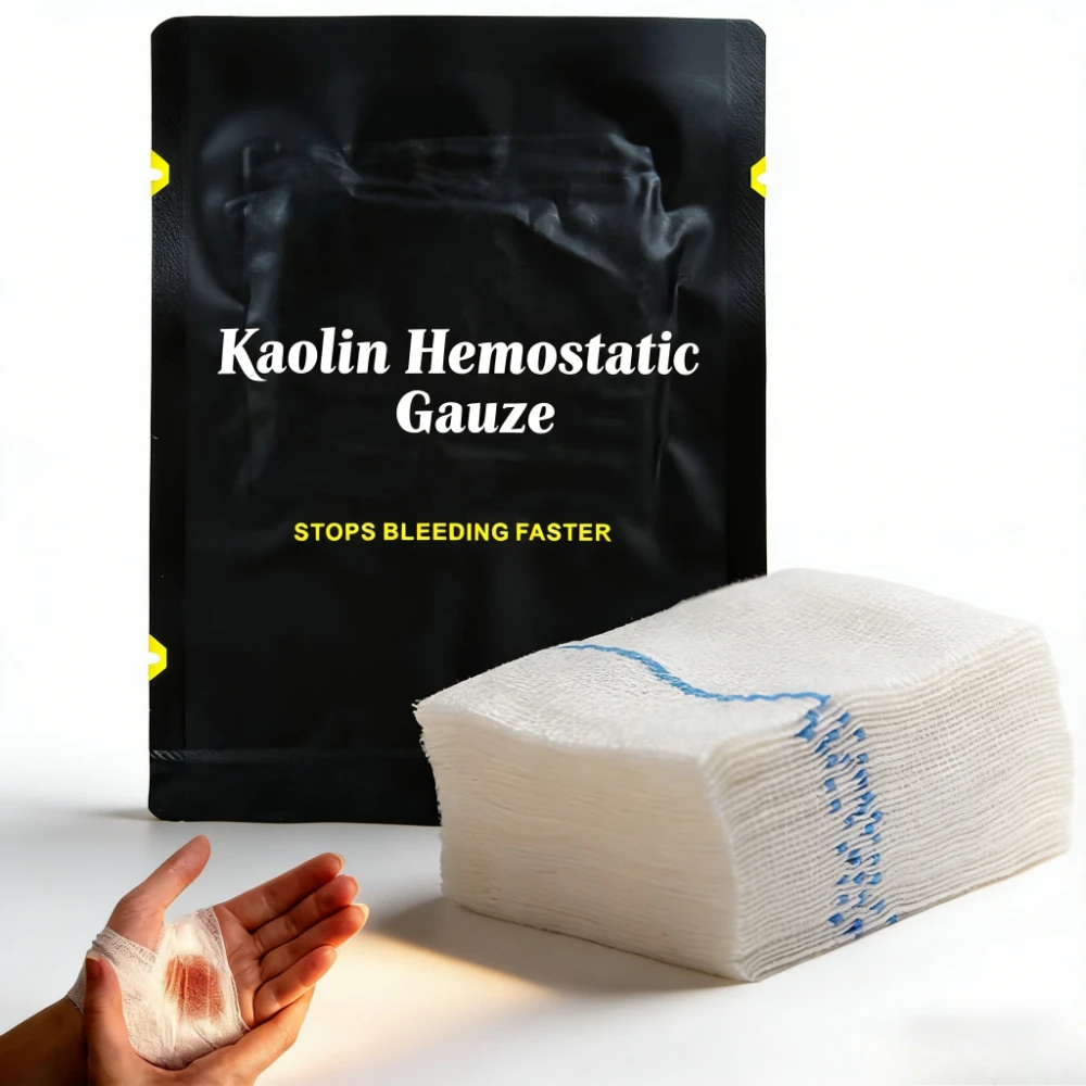 1.5/3.75M Hemostatic Kaolin Gauze Combat Emergency Trauma Z-Fold Soluble For Ifak Tactical First Aid Kit Medical Wound Dressing