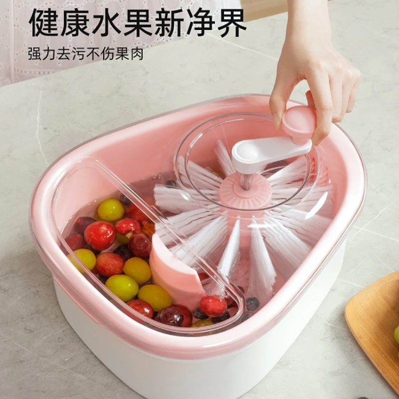

Hand-Free Fruit Washing Fruit Pot Drain Basket to Remove Pesticide Residue Stains Household Fruit and Vegetable Washing Machine