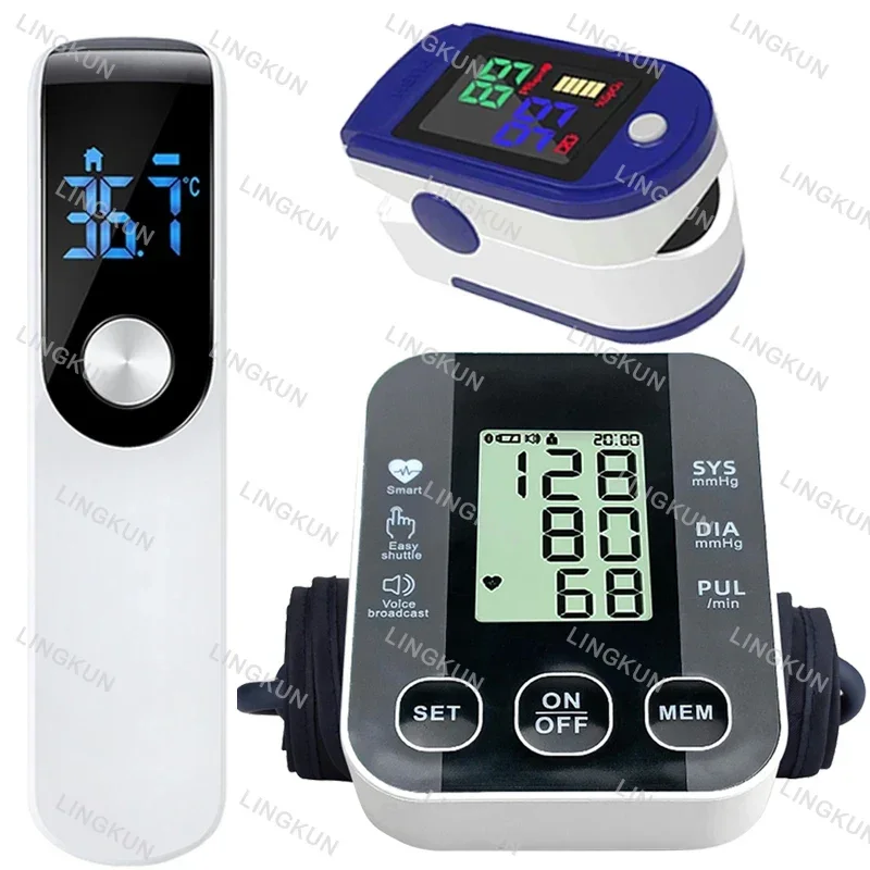 Digital Arm Blood Pressure Meter Cuff Medical Automatic Pressure Tonometer Tensiometer Heart Rate Pulse Meter BP Monitor Healthy