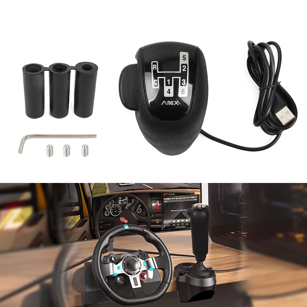 PC USB High Low Gear Simulator Schaltknauf für Logitech G29 G27 G25 USB  Schaltknauf für Scania Truck Spiele HB044 Zubehör