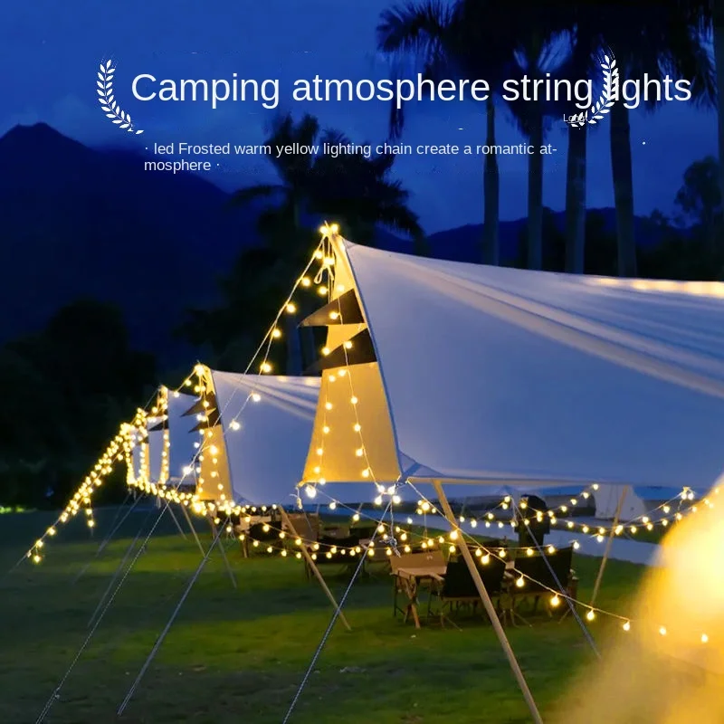 TANXIANZNHE outdoor camping lights canopy atmosphere light string led tent  lights decoration hanging lights long battery life