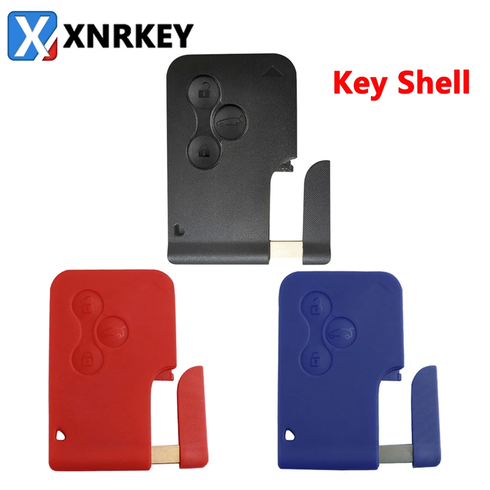 

XNRKEY 3 Button Smart Remote Car Key Shell with Blade for Renault Megane Clio Laguna Koleos Scenic Replacement Key Case Cover
