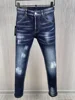 fashion BRAND D2 Men Jeans Denim Pants Hole Slim Pencil Trousers Buttons Party top quality BLUE coolguy JENAS pant for husband 1