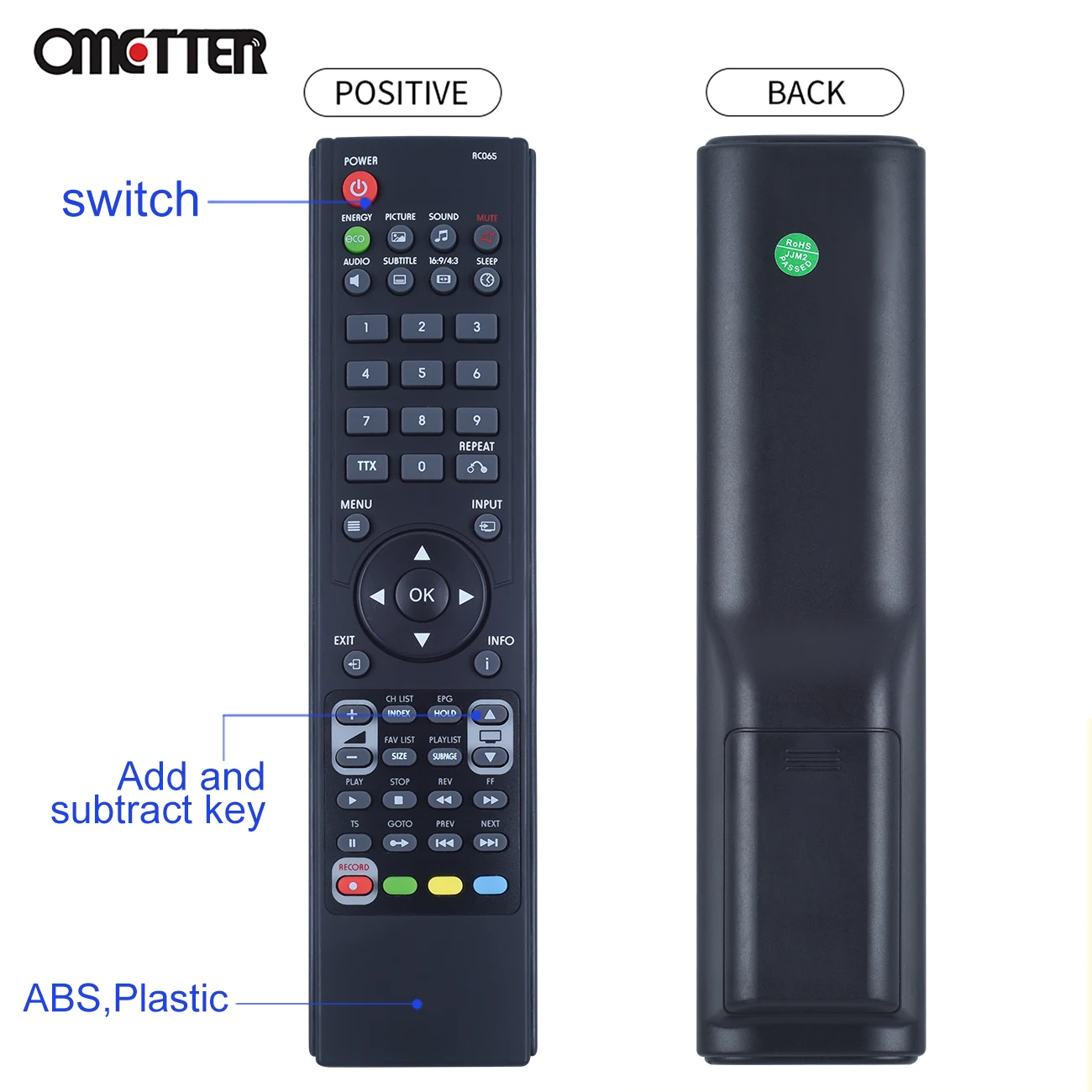 Controle Remoto para Blu: Sens Lcd Led tv Rc065 Controlador Novo - Image 3