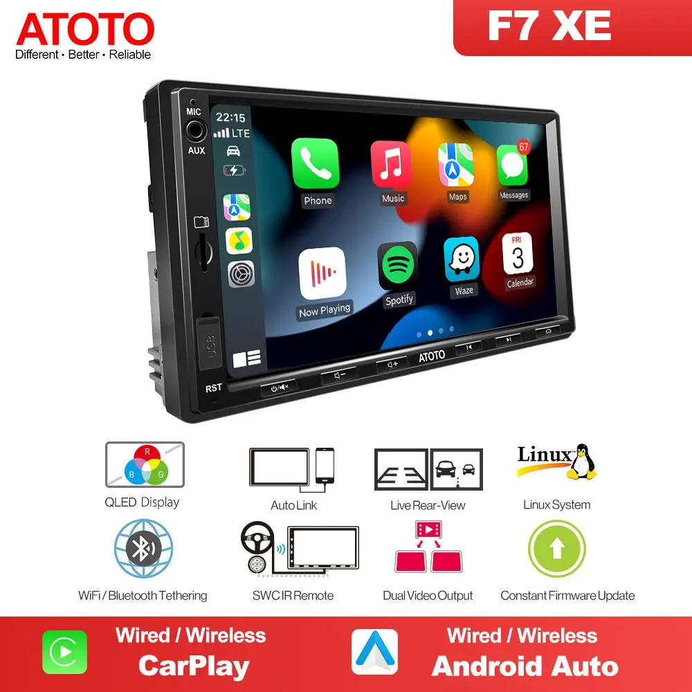 ATOTO F7 XE Series DoubleDin Head unit Linux Car Stereo Support