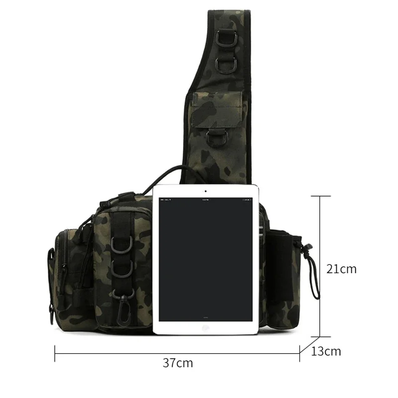 Fishing Tackle Backpack Lure Box Gear Storage Bag Fanny Pack for Men Fly Fishing Backpack with Rod Holder Sling Shoulder Bag - Image 2