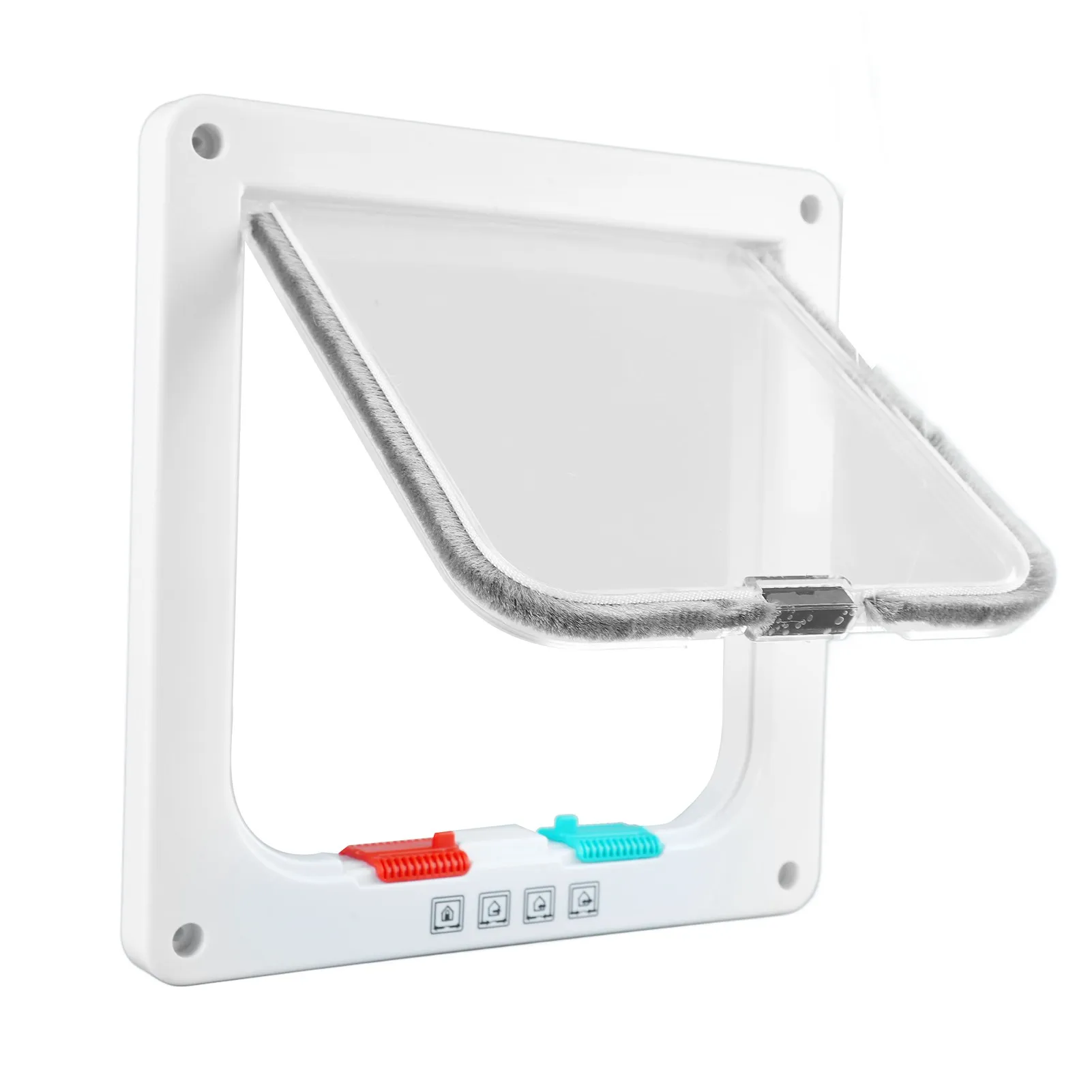 Cat Flap Door Lockable Low Noise Interior Exterior Kitten Door Window Wall White Kitten Flap Pet Lockable Cat cat door,pet door