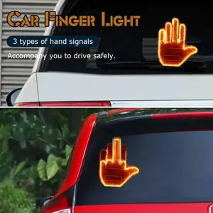 Funny DIY Car Middle Finger Gesture Light with Remote Control Car modification decorative lighting