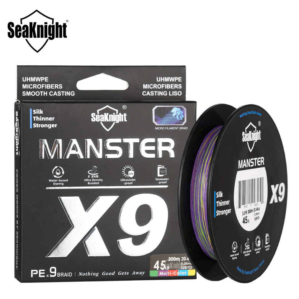 SeaKnight Brand X9 Series Fishing Line 500/300/150M, Seawater-proof UV-proof Si+ Coating, 9 Weaves Smooth Multifilament PE Line