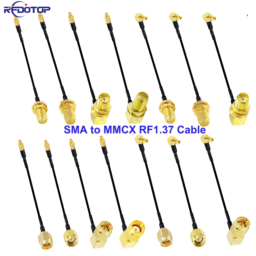 Câble adaptateur RP-SMA Mâle vers MMCX 90° pour FPV VTX Antenne