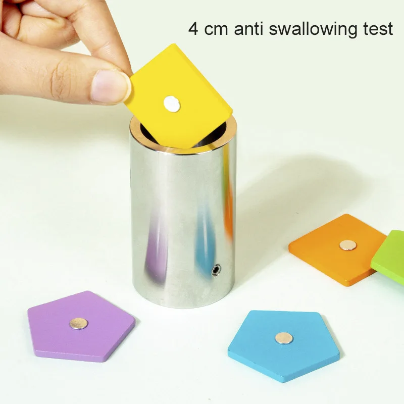 Children's Wooden Magnetic Color Shape Teaching Aid Classification Box Geometric Cognition Fishing Game Educational Toys For Kid 3