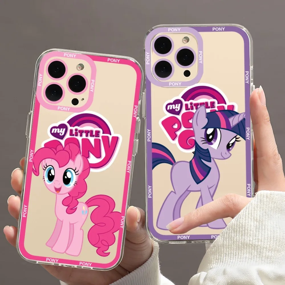 Cartoon Little Unicorni Cute Pony Phone Case Per Iphone 11 12 Mini 13 14 Pro Max Guscio Trasparente