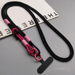 Universal Crossbody and Handheld Phone Strap with Detachable Anti - Loss Design - Other (Rose pink black)
