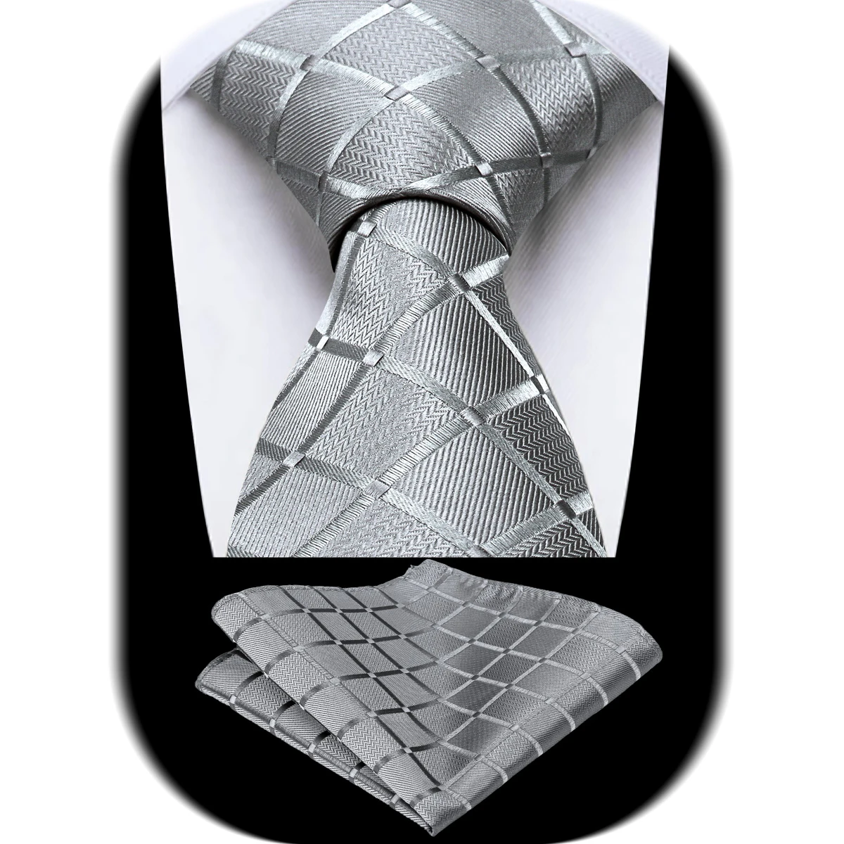 Blaue Business-Krawatte für Männer, Einstecktuch, kariert, Krawatte, Einstecktuch-Set, Luxus-Hochzeit, 8 cm, rote Herren-Krawatten, Taschentuch, Gravatas-Geschenk – Detail 12