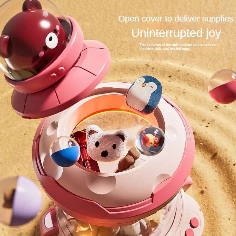 Children Mini Claw Machine Toys Cartoon Rocket Automatic Coin Operated Play Game Arcade Crane Doll Machines Kids Birthday Gifts 2