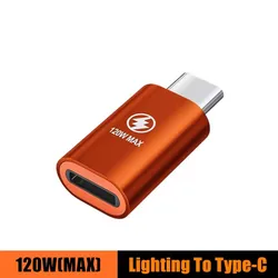 Ultra - Fast 120W Lightning to USB - C Charging Adapter (Orange)