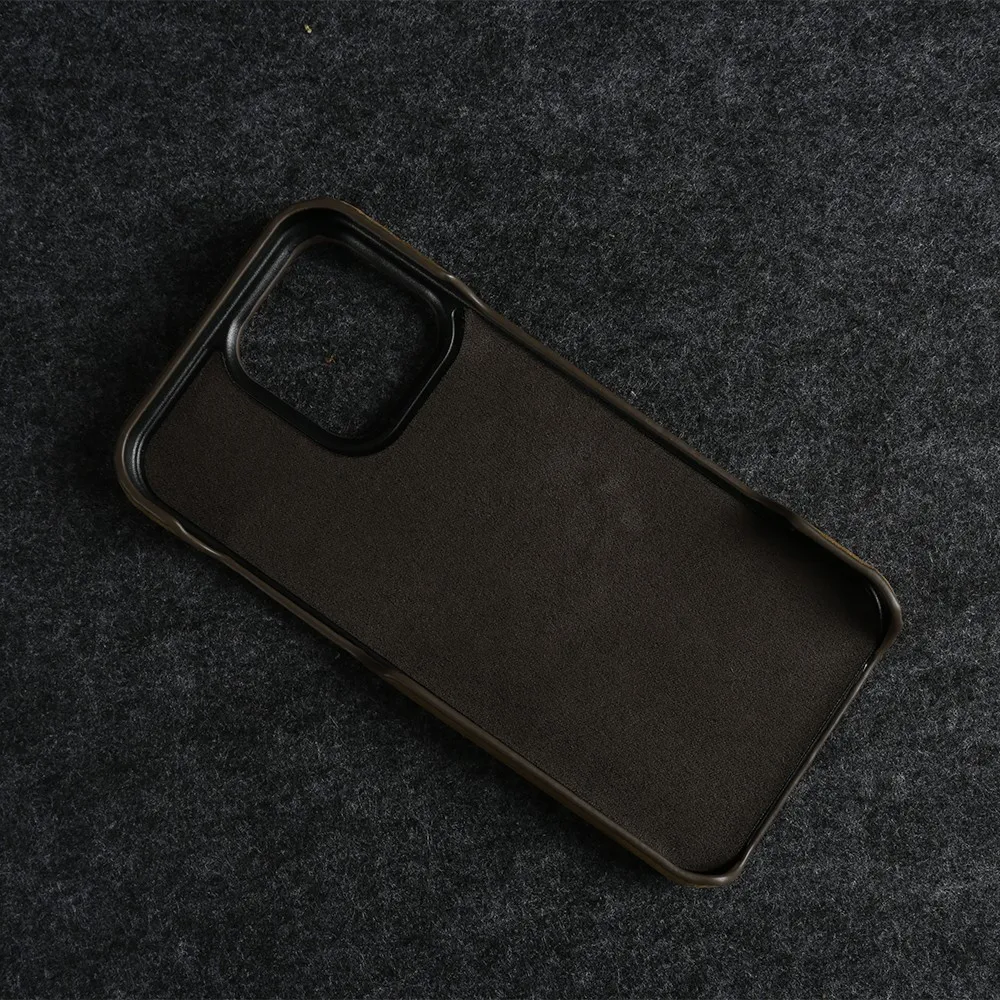 Classic Durable Crazy House Pattern Genuine Leather Phone Case For Iphone 16 Pro Max Cases 15pro 14 13 11 Vintage Back Cover 4
