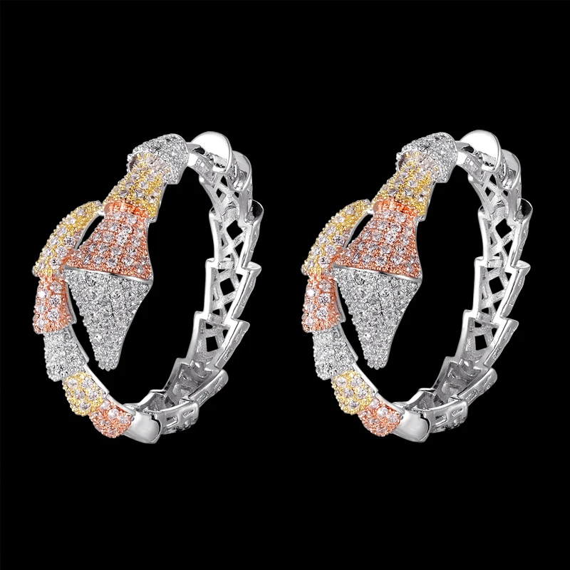 

Lanyika Fashion Jewelry Distinctive Arrow Snake Shape Hoops Ear Loops Plated Wedding Engagement Luxury Earrings Daily Best Gift