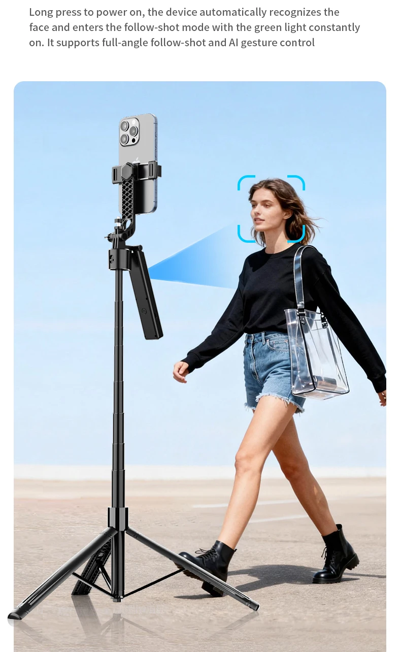 Ai Phone Tripod With Auto-rotation And Remote Control For Vlogging_voghion.com