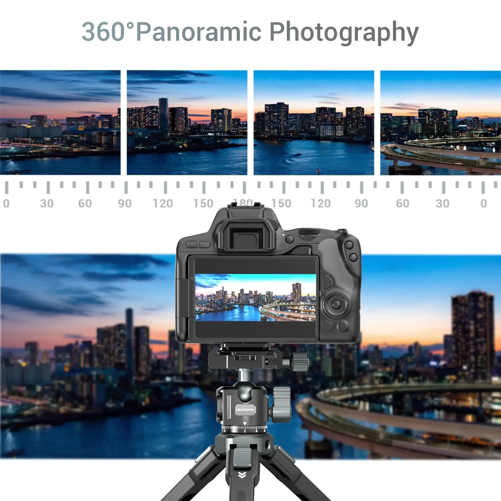 리플라이트 로우 프로파일 카메라 삼각대 볼 헤드 360도 회전 볼헤드 (아르카 스위스 퀵 릴리즈 플레이트 포함) 삼각대 휴대폰 거치대용