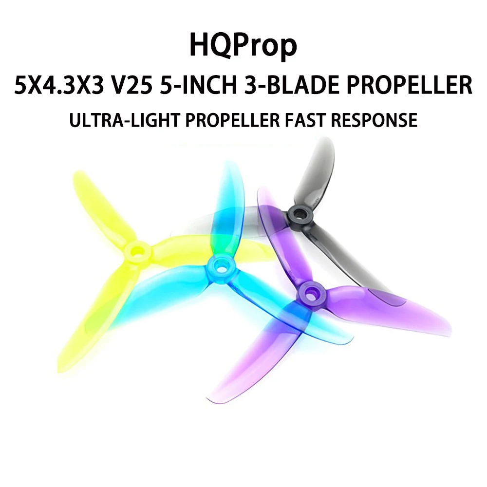 Hélices Drone 5x4.3x3 PC 5 pouces 3 pales - Lot de 4