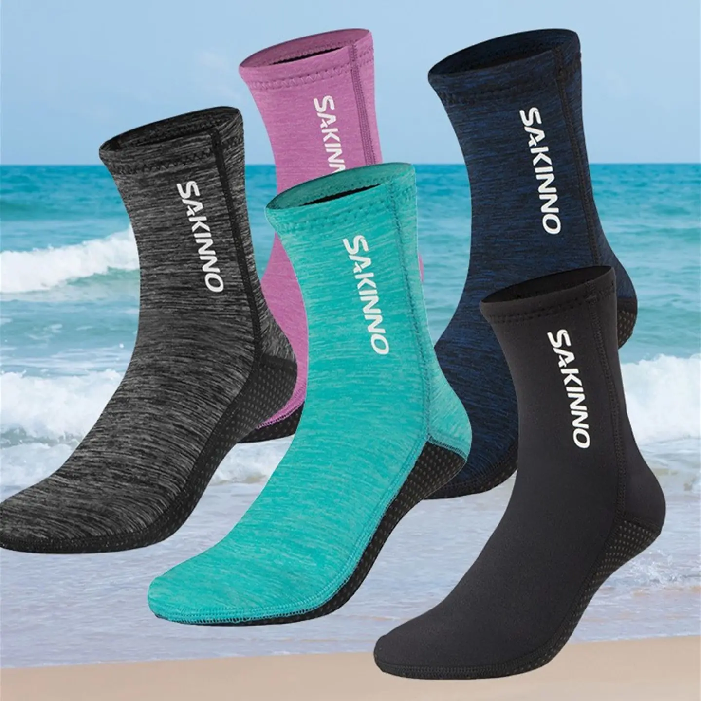 

Носки для дайвинга 3 мм, неопреновые эластичные теплые Нескользящие нескользящие носки для песчаного пляжа для мужчин и женщин, для подводной охоты, плавания с подводным плаванием