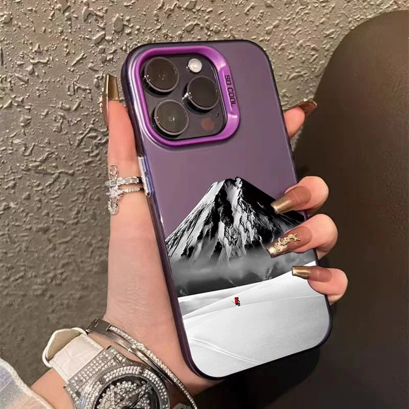 Black Mountain Shockproof Bumper Phone Case - Full Protection Cover