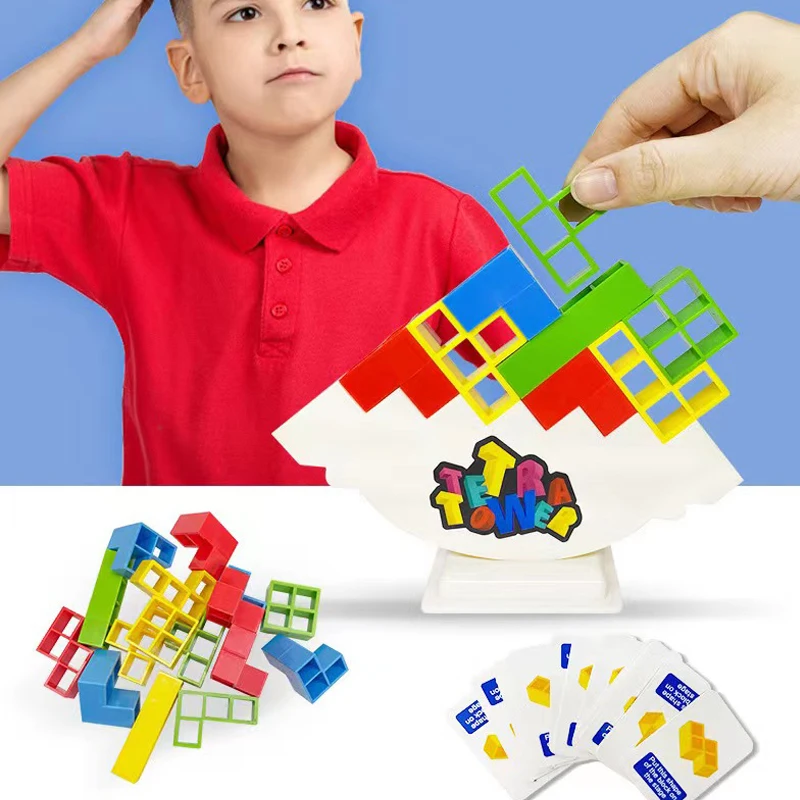 Hot Stacking Blocks Tetra Tower Balance Gioco Stacking Building Blocks Puzzle Board Assembly Mattoni Giocattoli educativi per bambini