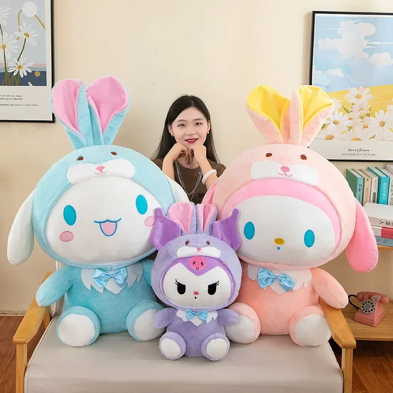 

Игрушка плюшевая Sanrio Kuromi, большая Аниме Кукла My Melody, плюшевая игрушка, плюшевая подушка в виде плюшевого плюша, подарок, 80 см