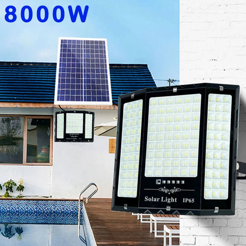 2000w 4000w 8000w Solar Flood Light LED Solar Powered Spotlight Outdoor Waterproof Reflector Solar with Remote Control Lights pure sine wave inverter dc 12v 24v ac 220v power 2000w 3000w 4000w 5000w car inverter converte with led display