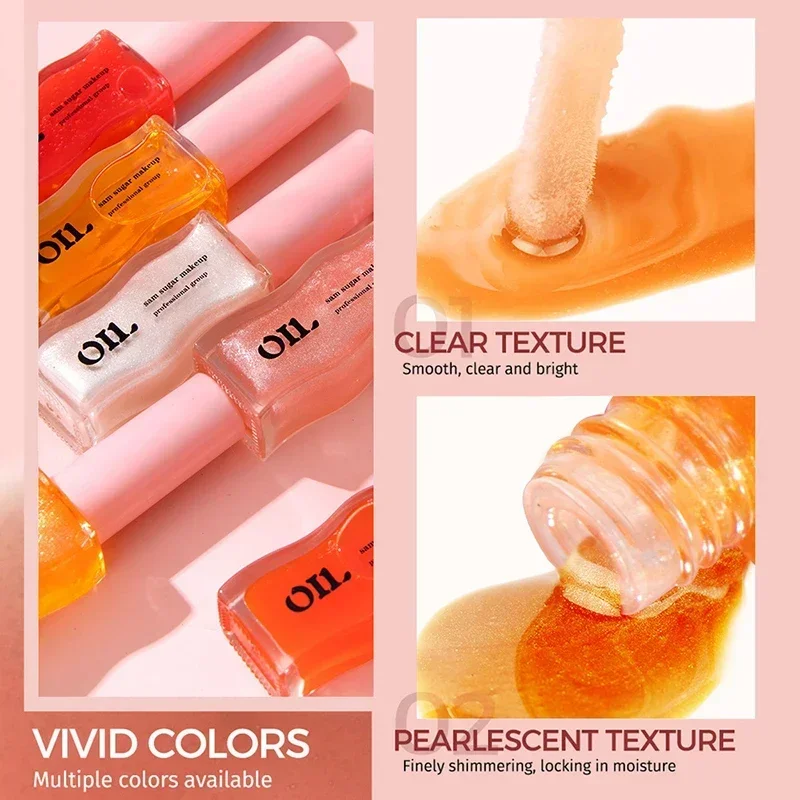 Water Light Honey Lip Oil Essence Long Lasting Moisturizing Fruity Shimmer Jelly Reduce Lip Lines Liquid Lipstick Gloss Makeup 2