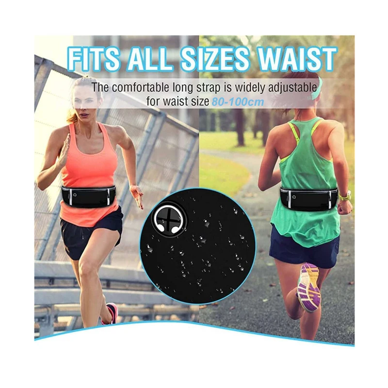 Reflective Stripe Running Pouch Runners Belt Workout Waist Bag Unisex Adjustable Lightweight Gym Sports Running Waist Bag