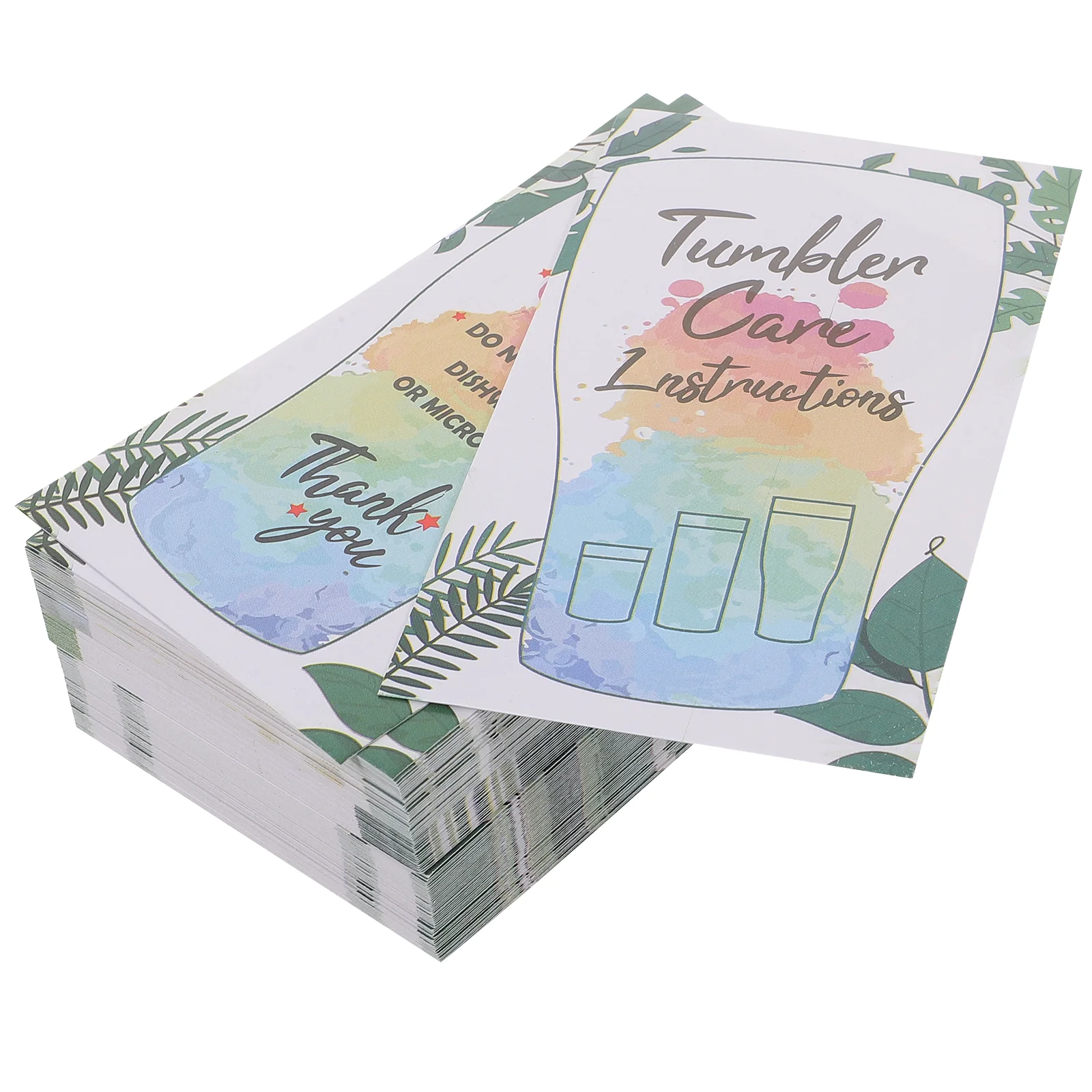 100 Sheets Glass Cup Care Cards Tumbler Instructions Customer Guide Tags Business Printing Products Small Cards
