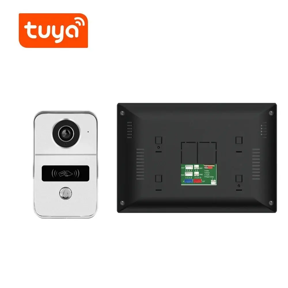 1080P 10 Inch 7 Color Touch Screen Wireless Wifi Video Doorbell Smart TUYA Home Intercom Kit for RFID Access Control System 140� 6 1080P 10 Inch 7 Color Touch Screen Wireless Wifi Video Doorbell Smart TUYA Home Intercom Kit for RFID Access Control System 140� 6