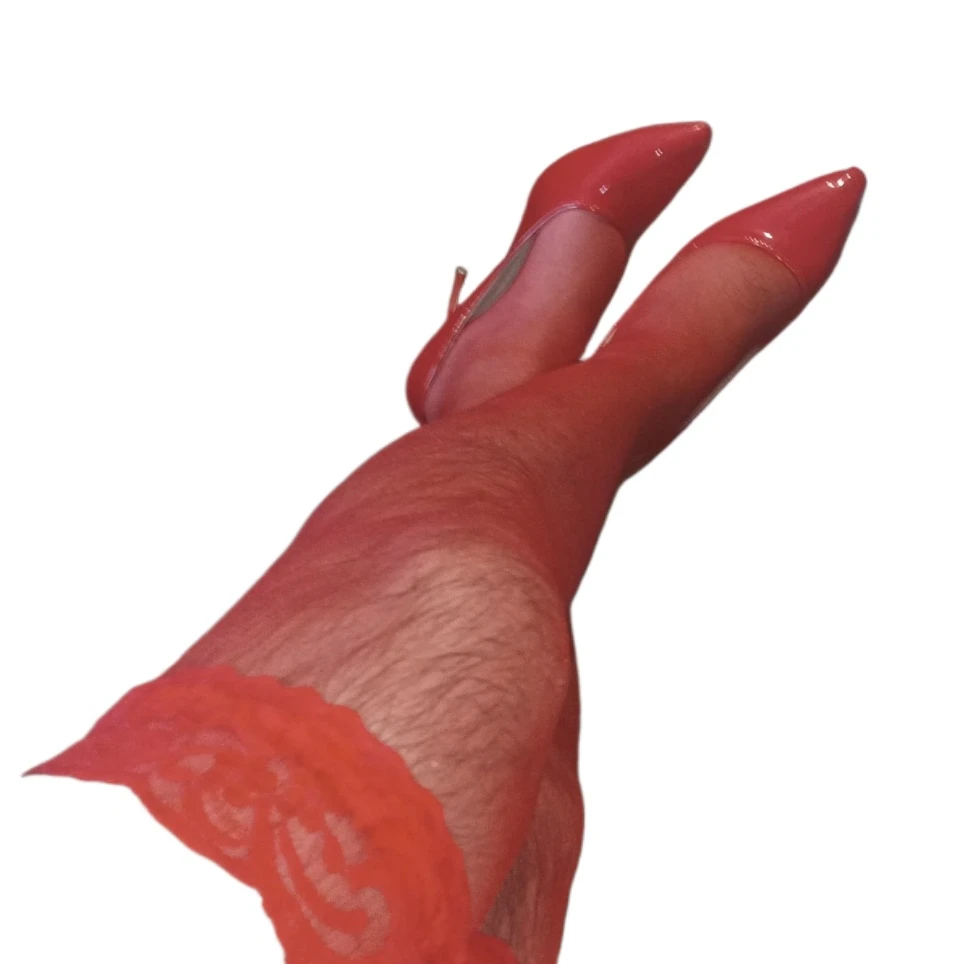 Male Fetish Stockings Red Lace Top Over Knee Men's Stocking Erotic Hosiery Transparent Stockings Man Underwear Sex Hombre Medias