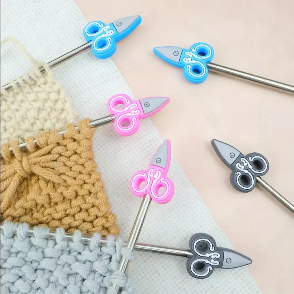 2/4/6/8 قطعة الكرتون الحيوان إبرة نقطة حماة إبرة الحياكة سدادات لطيف رسائل الحياكة نهاية قبعات لملحقات الحياكة