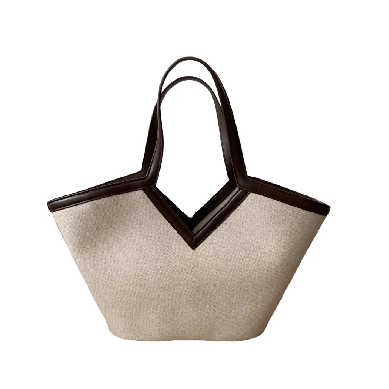 2025 Fashion Versatile PU Canvas Bucket Shoulder and Crossbody Bags Simple Casual Sense of Luxury Retro Handbags for Women