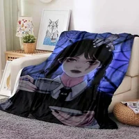Wednesday Adams Blanket, Flannel Blanket, Sherpa Warm Blanket Children's Blanket Bedroom Sofa Picnic Outdoor Birthday Gift 1