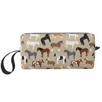Horse Breeds Pattern Makeup Bag Cosmetic Organizer Storage Dopp Kit Toiletry Cosmetic Bag for Women Beauty Travel Pencil Case 1