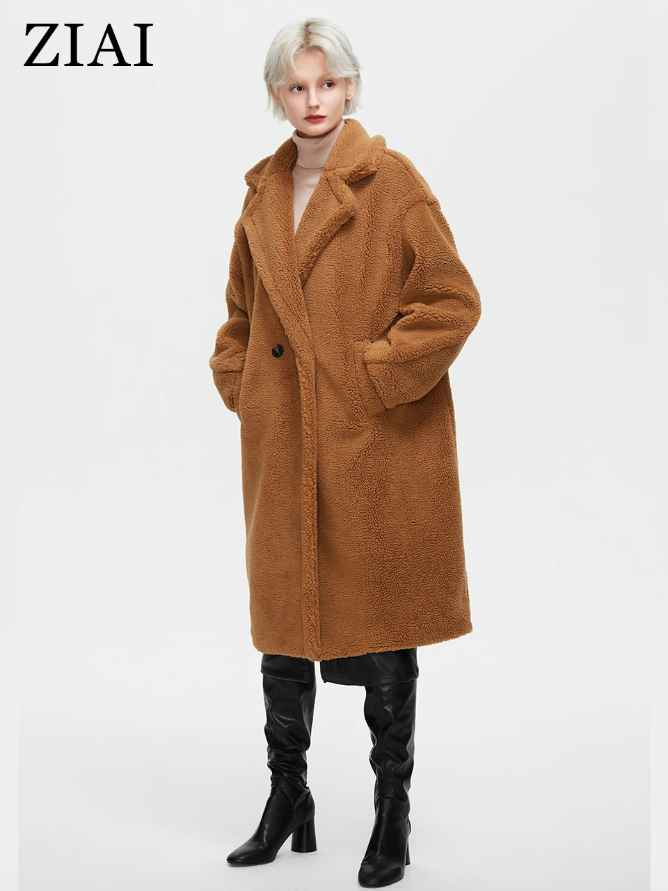 ZIAI New Women\'s Teddy Jacket Winter Plush Coat Faux Fur Female Outwear Oversize Fashion Autumn Quilted Parka Women Furry ZNDN14