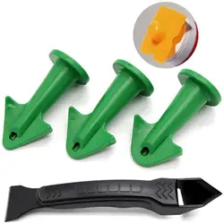 Kit d'outils de finition de calfeutrage à tête en acier inoxydable, scellant dissolvant de coulis de calfeutrage, grattoir outils de finition, buse en Silicone applicateur 