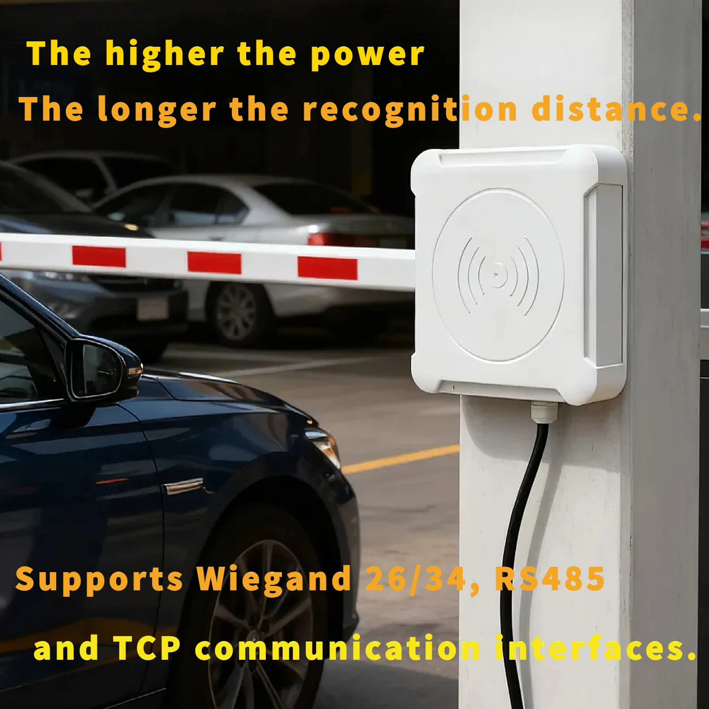 UHF RFID 통합 리더 7dBi 안테나 1-5M 범위 램프 RS232/USB/TCP IP/RJ45/WG26/WG34/RELAY 무료 SDK 차량 주차