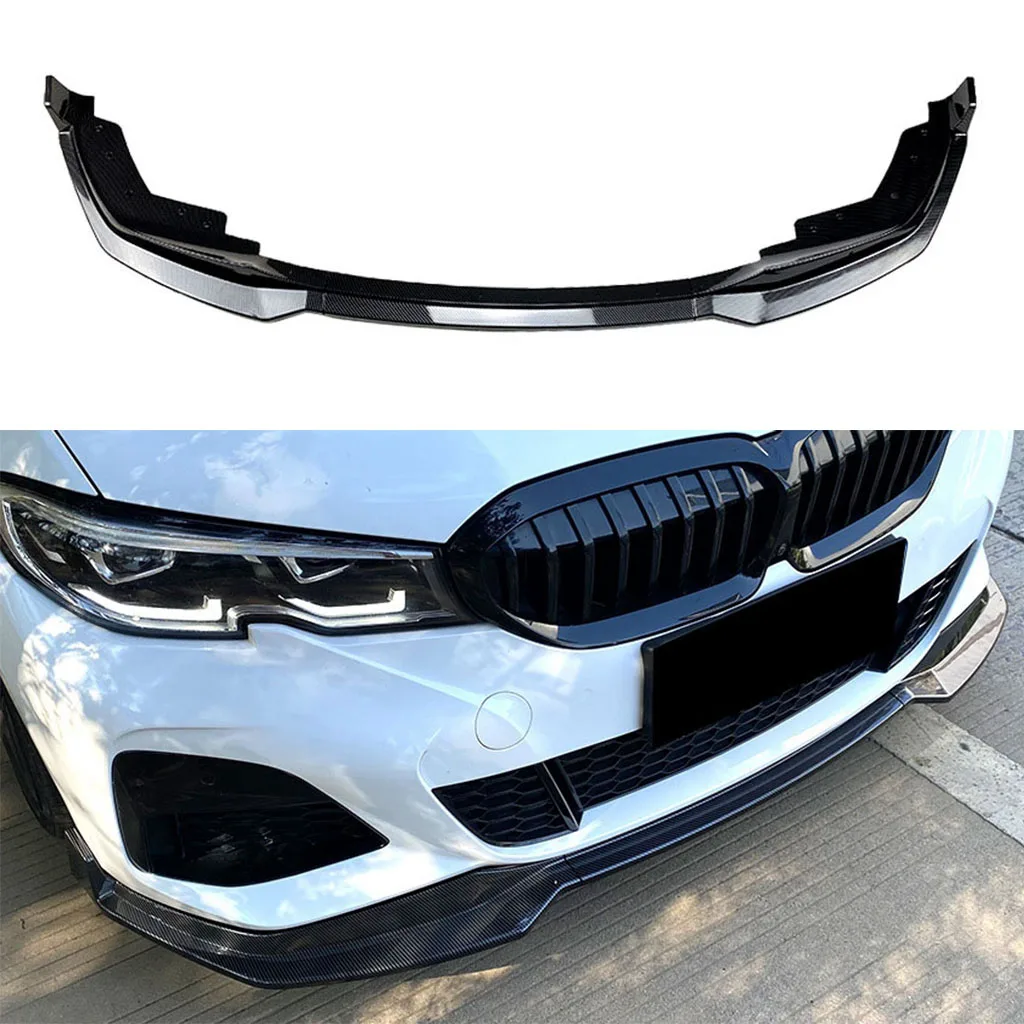 

For BMW 3 Series G20 320i 330i M Pack 2019-2022 Car Front Bumper Lip Spoiler Diffuser Splitters Body Kit Aprons Cover Guard Trim