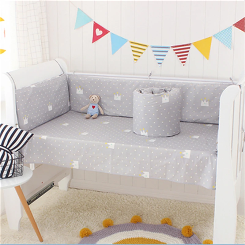 6pcs/set Blue Universe Design Crib Bedding Set Cotton Toddler Baby Bed