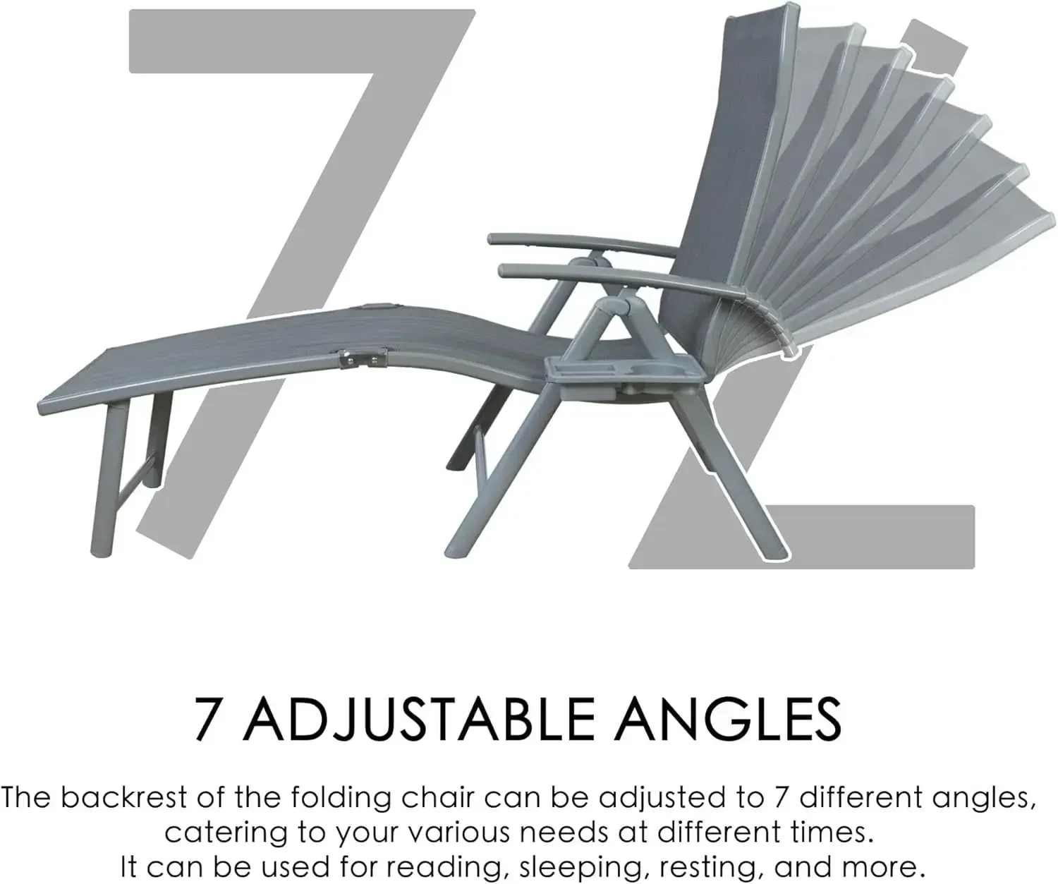 --NewCozy Aluminum Reclining Lounge Chair - Perfect for Beach, Yard, Pool, Deck, and Patio - Outdoor Chaise Lounge (2 Pack, G