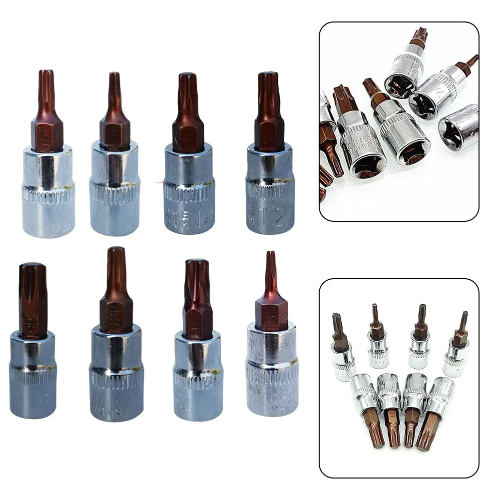 

2Pc Torx Bit Sockets Hex Head Screwdriver Bit 1/4 Inch Drive Socket T8 T10 T15 T20 T25 T27 T30 T40 Slotted Tip Screwdriver Bits