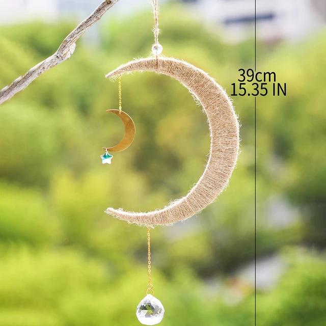 Crystal Dream Catcher Hold Suncatcher Lógó Dekoráció Szivárvány Napsütő Prizma Kristály Dísz Ablak Teraszkerthez - Image 5