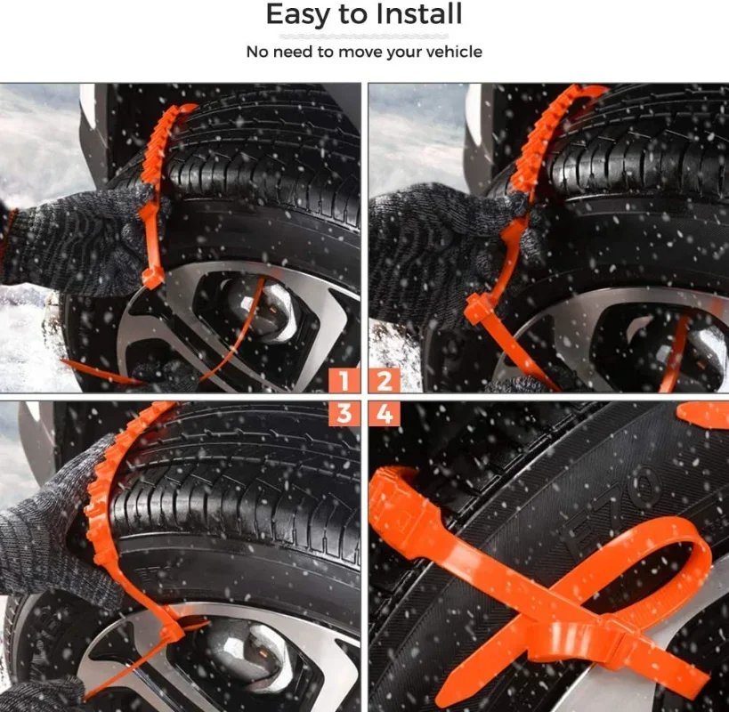 Anti Skid Snow Chains Car Winter Tire Wheels Chain Winter Outdoor Snow Tire Emergency Anti-Skid Auto Accessories 1/5Pcs